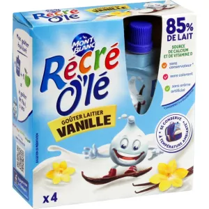 Gourde Goûter Laitier Vanille 4x85g - RÉCRÉ O'LÉ