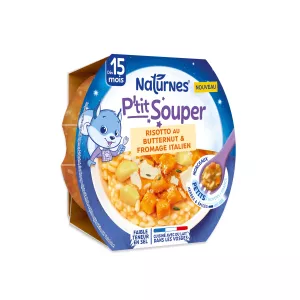 Jantarinha risoto de abóbora butternut e queijo italiano a partir dos 15 meses pedaços pequenos 250 g - NATURNES