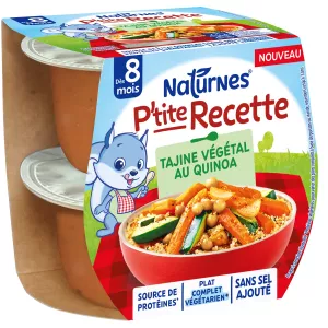 Piatto bebè P'tite Recette tajine vegetale con quinoa dagli 8 mesi x2 - NATURNES