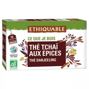 Thé Noir Tchaï Aux Epices Darjeeling Bio 20s - Ethiquable