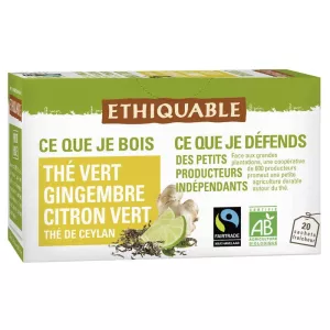 Thé Vert Gingembre Citron Vert Ceylan Bio 20s - Ethiquable