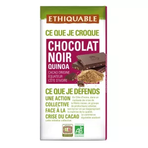 Tablette De Chocolat Noir Quinoa Pérou Equateur Bio 100g - Ethiquable