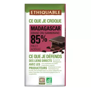 Chocolat Noir 85% Madagascar - ETHIQUABLE