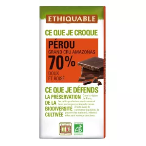 Pérou Grand Cru Amazonas 70% Note De Fruits Rouges Bio 100g - ETHIQUABLE