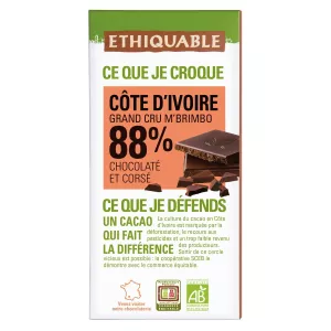 Chocolat Côte D'ivoire Grand Crû M'brimbo - ETHIQUABLE