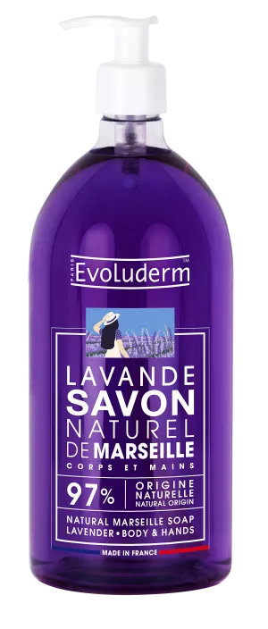صابون مرسيليا الطبيعي باللافندر 1 لتر - Evoluderm
