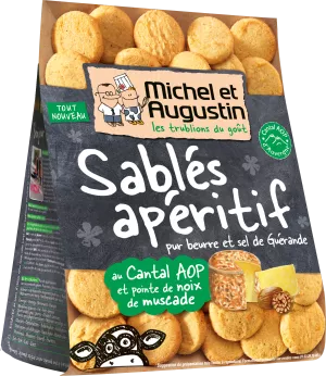 Biscuits Apéritifs Cantal et Noix de Muscade, 100g -  MICHEL ET AUGUSTIN