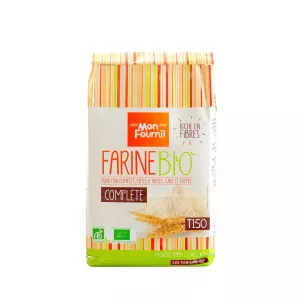 Farine de blé complet T150 Bio 1kg - MON FOURNIL
