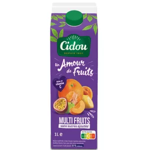 Nectar multifruits sans sucres ajoutés Un Amour de Fruits, 1 L - CIDOU