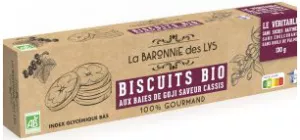 Органическое печенье годжи со вкусом черной смородины, 130 г - LA BARONNIE DES LYS
