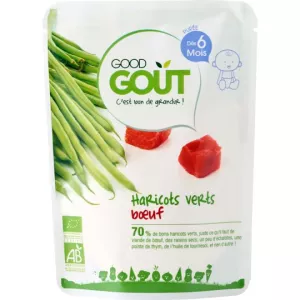 Plat bébé BIO haricots verts/ bœuf dès 6 mois 190g - GOOD GOUT