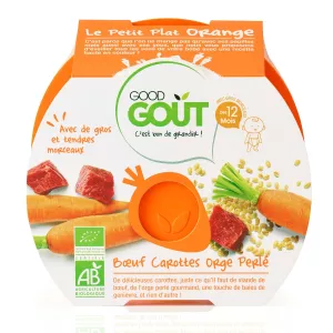 Plato preparado ternera zanahoria cebada perlada BIO a partir de 12 meses 220g - GOOD GOUT