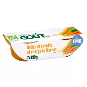 Delice Courge Cenoura Mas 2x190g - GOOD GOUT