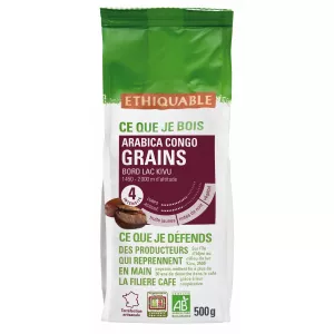 Café en grains pur arabica Congo Bio 500g - ETHIQUABLE