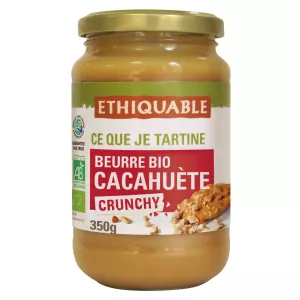 Beurre de cacahuètes crunchy bio 350g - ETHIQUABLE