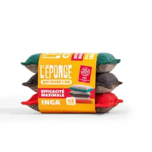 Eponge Lavable Grattante Multi-couleur x3 - INGA