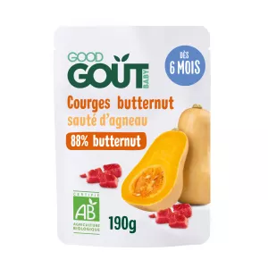 Butternut squash sautéed with organic lamb from 6 months 190g - GOOD GOUT