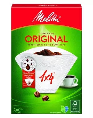 40 Filtres à Café 1x4 Blanc - Melitta