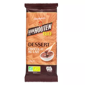 Tablette Chocolat Dessert Lait 200g Bio Van Houten