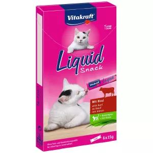6x15g Friandise Pour Chat Liquide Snack Bœufn Liquid Snack - Vitakraft