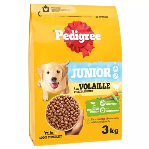 Croquettes pour chien junior à la volaille et aux légumes 3kg - PEDIGREE
