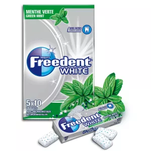 Sugar-Free Chewing Gum Spearmint White Flavor; 70g - FREEDENT