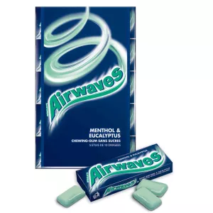 Kutafuna gamu menthol & eucalyptus; 5x10 Dragues - AIRWAVES