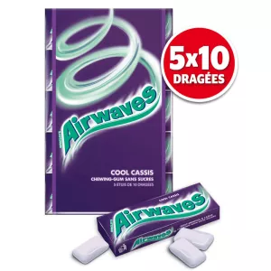 Chewing-gum Cool Cassis Sans Sucres 5x10 - Airwaves