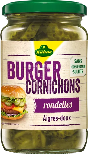 Encurtidos Agridulces Aros Especiales Para Hamburguesa, 185g - KÜHNE