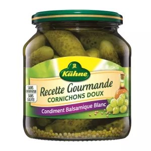 Cornichons doux condiment balsamique blanc 300g - KUHNE