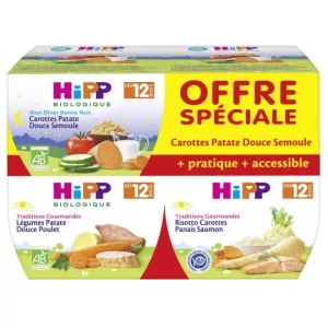 Assortiment plats bébé BIO dès 12 mois 4x220g - HIPP