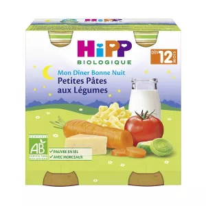 Pequenos potes orgânicos de massa vegetal a partir de 12 meses 2x250g - HIPP
