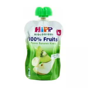 Gourde bébé poire/ banane/ kiwi BIO dès 6 mois 90g - HIPP