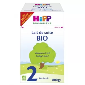 Lait de suite bébé BIO en poudre 2ème âge 800g - HIPP