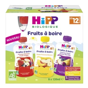 Gourdes 3 variétés BIO dès 12 mois 8x120ml - HIPP