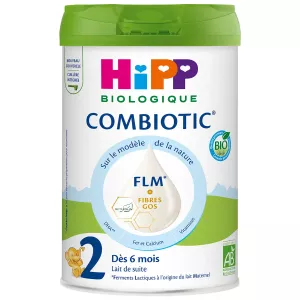 Lait bébé en poudre 2ème âge dès 6 mois bio COMBIOTIC 800g - HIPP BIOLOGIQUE