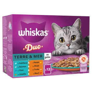 Pâtée Pour Chat Duo Terre Et Mer En Gelée X12 - Whiskas