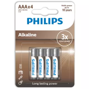 Щелочные батарейки Philips 1,5 В, 4 шт. Aaa - PHILIPS