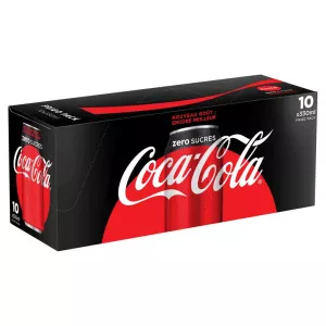 Soda en canette zéro sucres 10x33cl - COCA COLA