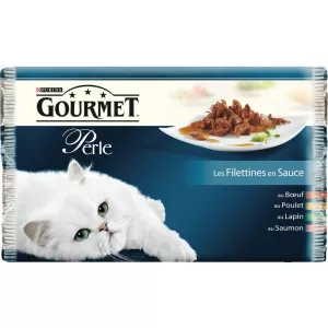 Pâtée pour chats Perle Filettines en sauce 4x85g - PURINA GOURMET