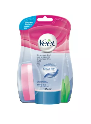 Crème Dépilatoire Pure Sous la Douche Peaux Sensibles Corps et Jambes sans Odeur d'Ammoniaque 150ml - VEET