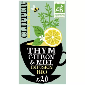 Infusion thym, citron et miel BIO, 20 sachets, 32 g - CLIPPER