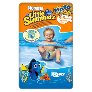 Maillots de Bain Jetables Ceinture Extensible 12 - 18 kg Taille 5-6 Little Swimmers - HUGGIES