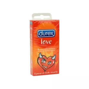 Préservatifs Love Facile à Mettre Taille Ajustée et Extra lubrifiés x6 - DUREX