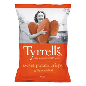 Chips de Legumes de Patates Douces Legerement Salés au Sel de Mer, 150g  - TYRRELLS