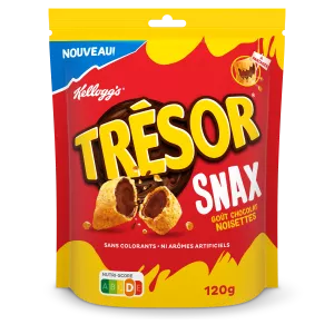 Trésor Snax Goût Chocolat Noisettes 120g - KELLOGG'S