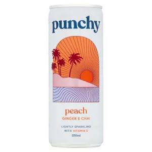 Boisson Gazeuse Pêche. Gingembre Et Chai 250 Ml - Punchy