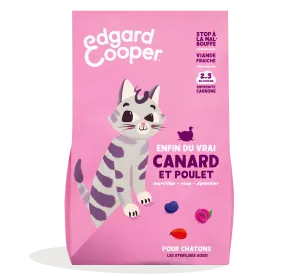 Croquettes Pour Chat Junior Stérilisé Au Canard & Au Poulet 750g - Edgard Cooper