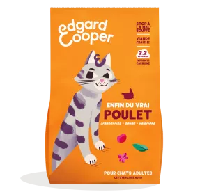Croquettes Pour Chat Adulte Au Poulet 750gr - Edgard Cooper