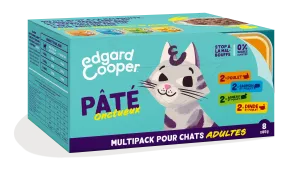 Pâtée Pour Chat Adulte Au Poulet, Au Saumon, à L'agneau & Dinde 8x85g - Edgard Cooper